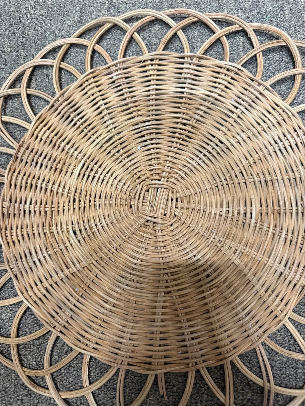 Set of 12-Natural Woven Rattan Decorative Accent Chargers or Placemats- Natural